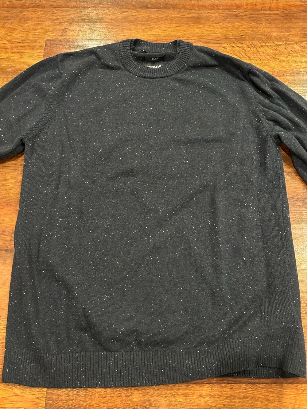 PrAna Men’s Sweater Speckled Navy Slim Large 100% Organic Cotton